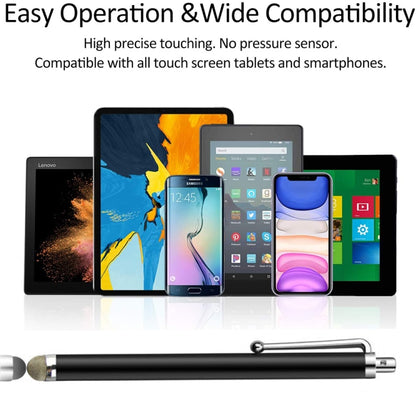 AT-19 Silver Fiber Pen Tip Stylus Capacitive Pen Mobile Phone Tablet Universal Touch Pen(Black) - Stylus Pen by buy2fix | Online Shopping UK | buy2fix
