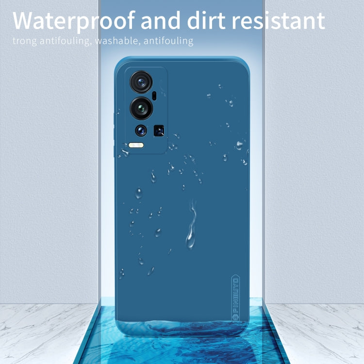 For vivo X60 Pro+ PINWUYO Touching Series Liquid Silicone TPU Shockproof Case(Blue) - OPPO Cases by PINWUYO | Online Shopping UK | buy2fix