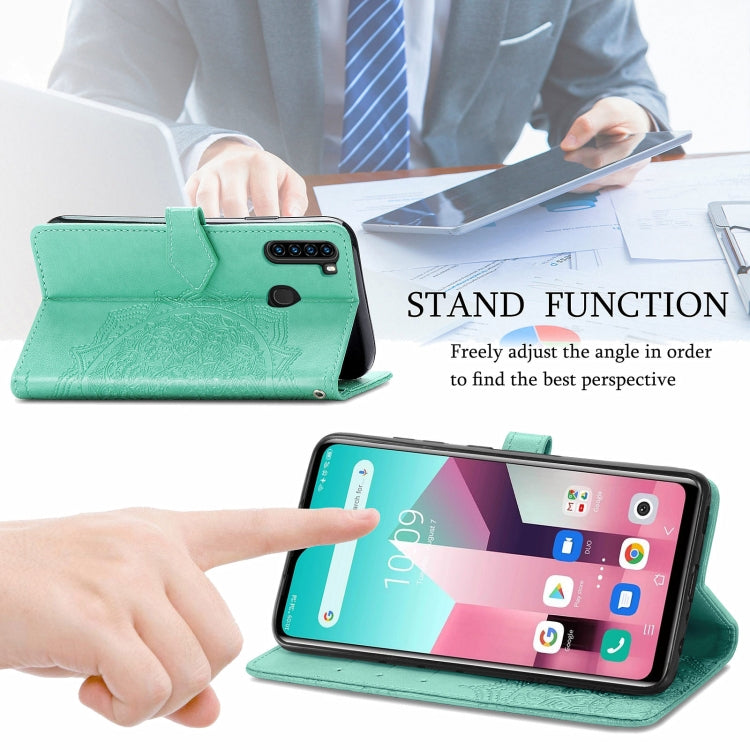 For Blackview A80 Pro Mandala Flower Embossed Horizontal Flip Leather Case with Holder & Three Card Slots & Wallet & Lanyard(Green) - More Brand by buy2fix | Online Shopping UK | buy2fix
