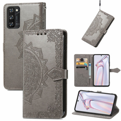 For Blackview A100 Mandala Embossing Pattern Horizontal Flip Leather Case with Holder & Card Slots & Wallet & Lanyard(Grey) - More Brand by buy2fix | Online Shopping UK | buy2fix