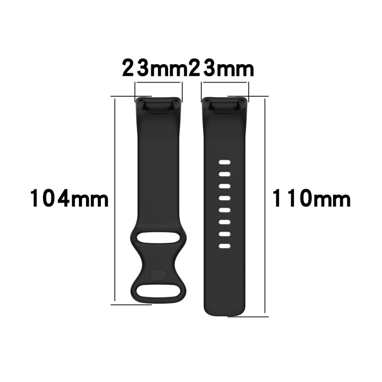 For Fitbit Charge 5 Monochromatic Silicone Watch Band, Size：Large Size(Light green) - Watch Bands by buy2fix | Online Shopping UK | buy2fix