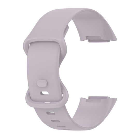For Fitbit Charge 5 Monochromatic Silicone Watch Band, Size: Small Size(Lavender purple) - Watch Bands by buy2fix | Online Shopping UK | buy2fix