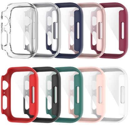 Shockproof PC Protective Case with Tempered Glass Film For Apple Watch Series 9 / 8 / 7 41mm(white) - Watch Cases by buy2fix | Online Shopping UK | buy2fix