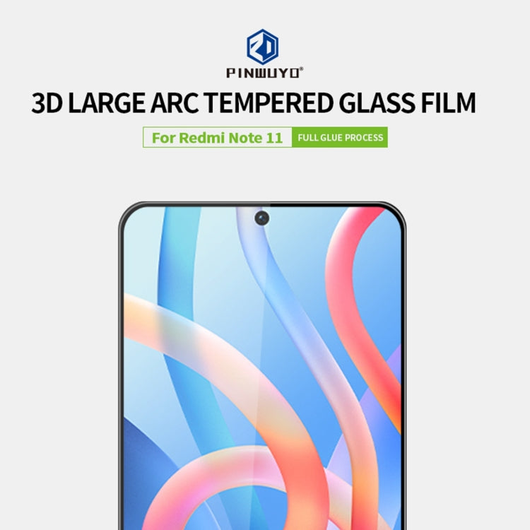 For Xiaomi Redmi Note 11 / Poco M4 Pro 5G PINWUYO 9H 3D Curved Full Screen Explosion-proof Tempered Glass Film(Black) -  by PINWUYO | Online Shopping UK | buy2fix