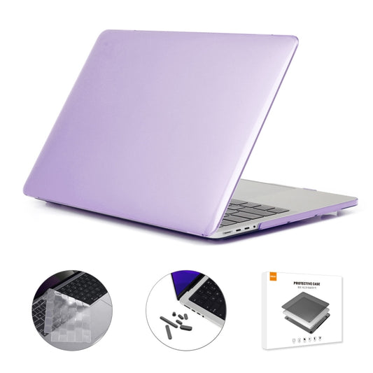 ENKAY Hat-Prince 3 in 1 Crystal Laptop Protective Case + TPU Keyboard Film + Anti-dust Plugs Set for MacBook Pro 16.2 inch A2485 2021/A2880 2023, Version:US Version(Purple) - MacBook Pro Cases by ENKAY | Online Shopping UK | buy2fix