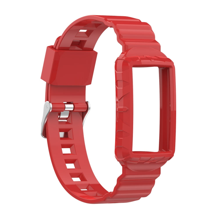 For Fitbit Charge 5 Silicone One Body Armor Watch Band(Red) - Watch Bands by buy2fix | Online Shopping UK | buy2fix