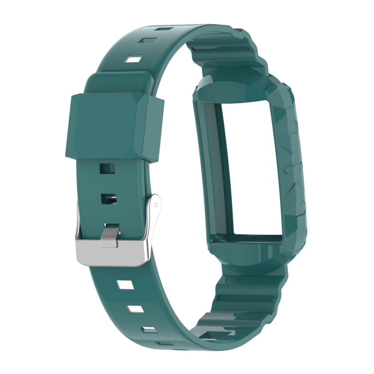 For Fitbit Charge 3 SE Silicone One Body Armor Watch Band(Green Pine Needles) - Watch Bands by buy2fix | Online Shopping UK | buy2fix