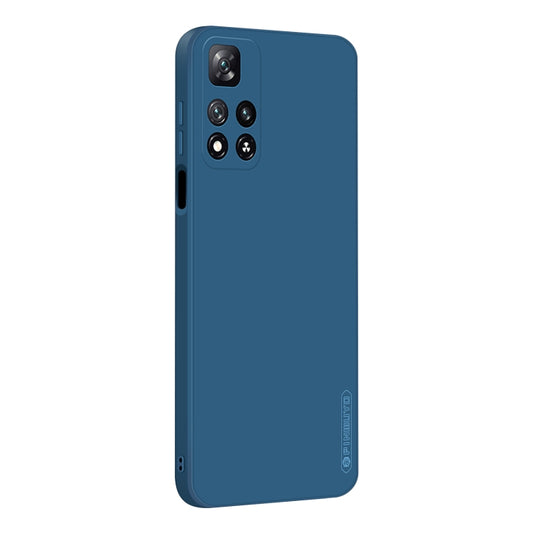 For Xiaomi Redmi Note 11 Pro / 11 Pro+ PINWUYO Liquid Silicone TPU Phone Case(Blue) - Xiaomi Cases by PINWUYO | Online Shopping UK | buy2fix