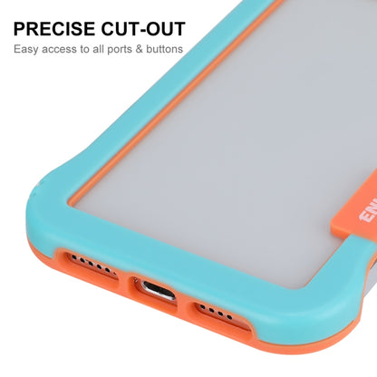 For iPhone 12 / 12 Pro ENKAY Frameless Hollow Shockproof PC Case(Blue) - iPhone 12 / 12 Pro Cases by ENKAY | Online Shopping UK | buy2fix