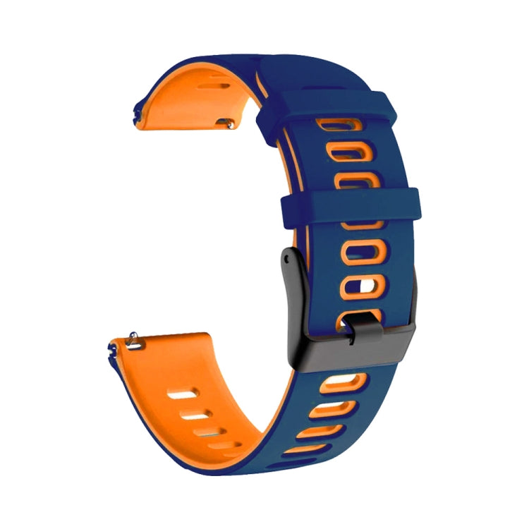 For Samsung Galaxy Watch 46mm 22mm Mixed-Color Silicone Watch Band(Dark Blue Orange) - Watch Bands by buy2fix | Online Shopping UK | buy2fix