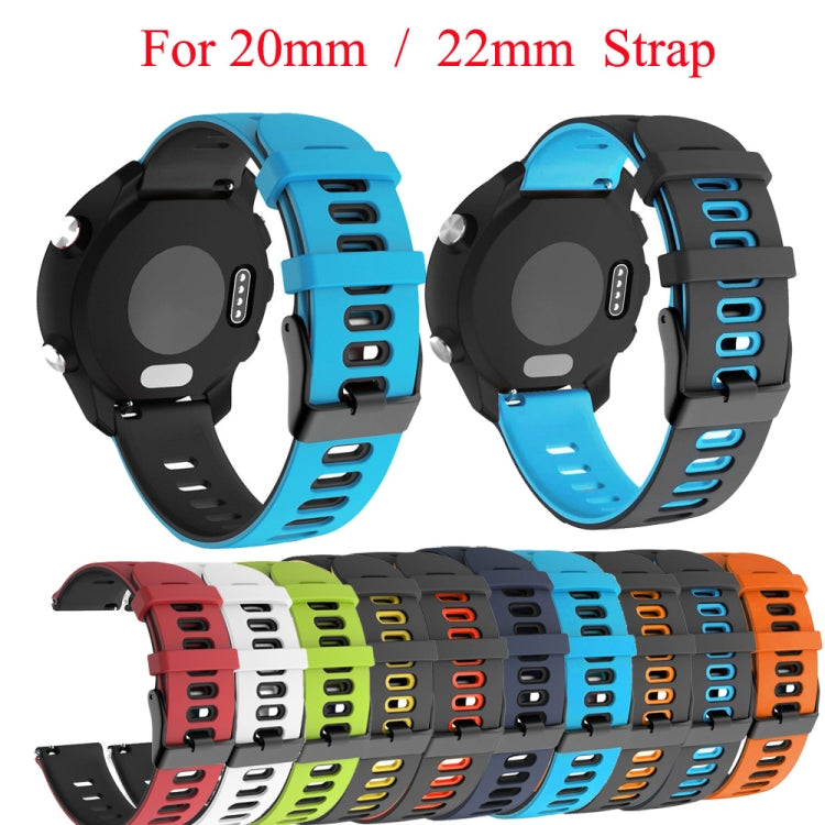 For Samsung Galaxy Watch 46mm 22mm Mixed-Color Silicone Watch Band(Dark Blue Orange) - Watch Bands by buy2fix | Online Shopping UK | buy2fix