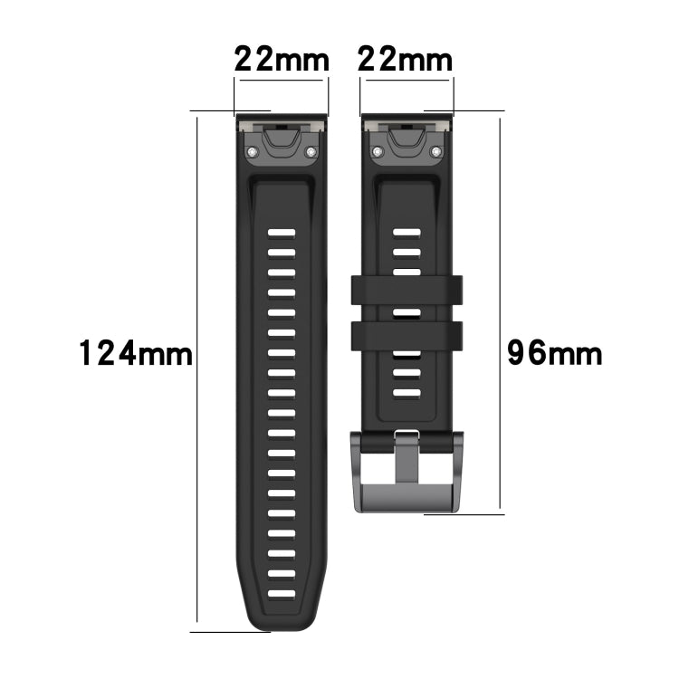 For Garmin Fenix 7 22mm Silicone Solid Color Watch Band(White) - Watch Bands by buy2fix | Online Shopping UK | buy2fix