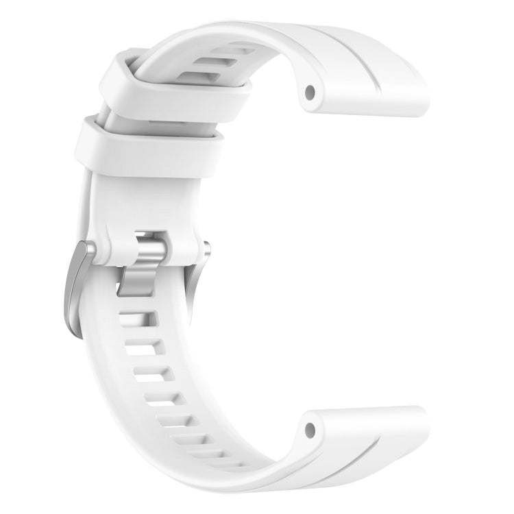 For Garmin Fenix 6 Sapphire GPS 22mm Solid Color Silicone Watch Band(White) - Watch Bands by buy2fix | Online Shopping UK | buy2fix