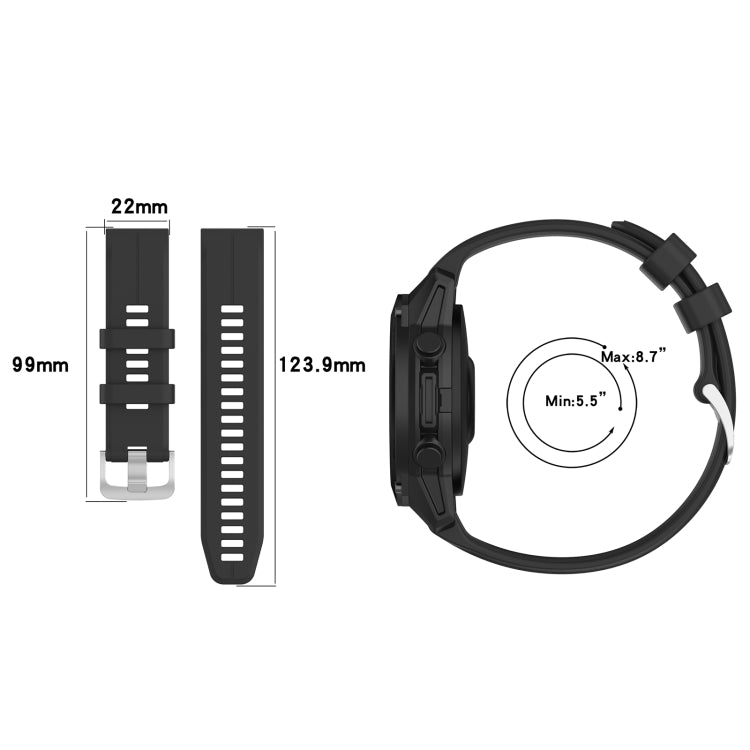 For Garmin Fenix 6 Sapphire GPS 22mm Solid Color Silicone Watch Band(White) - Watch Bands by buy2fix | Online Shopping UK | buy2fix