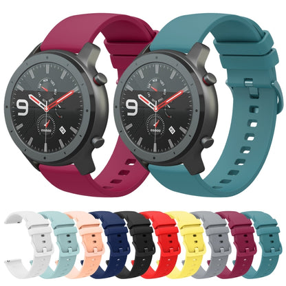 For Amazfit GTR 47mm 22mm Solid Color Soft Silicone Watch Band(Black) - Watch Bands by buy2fix | Online Shopping UK | buy2fix