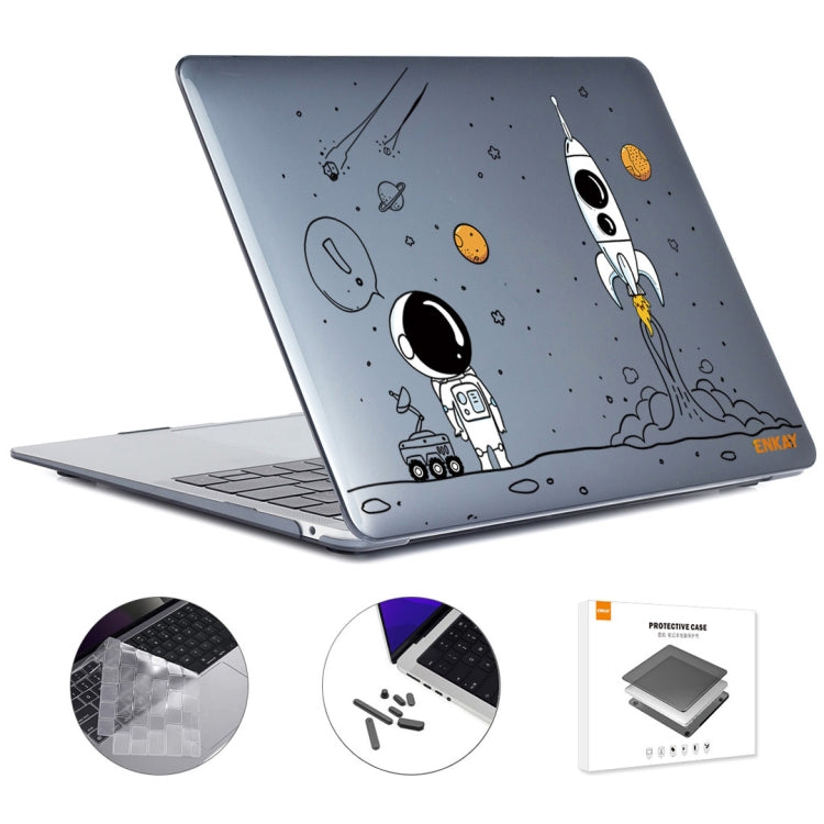 For MacBook Pro 16.2 A2485/A2880 2023 ENKAY Hat-Prince 3 in 1 Spaceman Pattern Laotop Protective Crystal Case with TPU Keyboard Film / Anti-dust Plugs, Version:EU(Spaceman No.1) - MacBook Pro Cases by ENKAY | Online Shopping UK | buy2fix