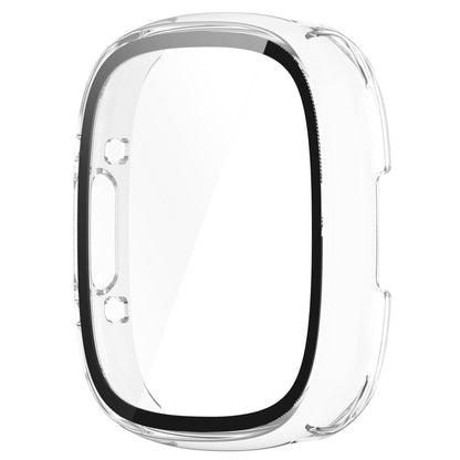 For Fitbit Versa 4 PC+ Toughened Film Integrated Protective Case(Transparent) - Watch Cases by buy2fix | Online Shopping UK | buy2fix