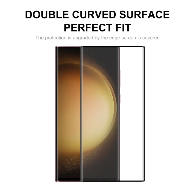 For Samsung Galaxy S23 Ultra 5G 2pcs ENKAY 3D Full Glue Hot Bending Explosion-proof Full Tempered Glass Film, Support Ultrasonic Fingerprint Unclock - Galaxy S23 Ultra 5G Tempered Glass by ENKAY | Online Shopping UK | buy2fix