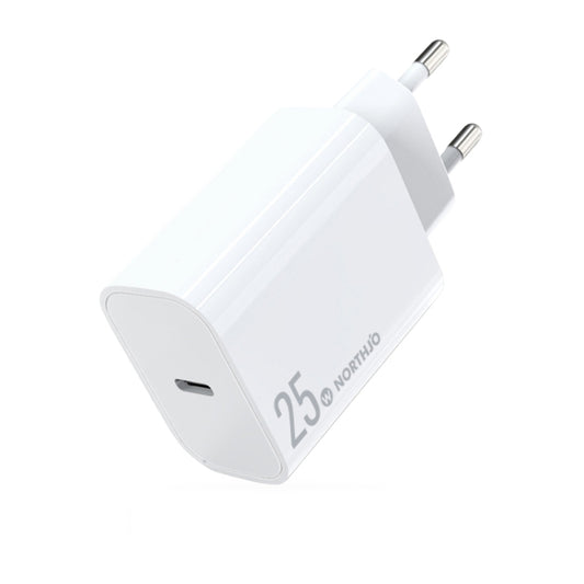 NORTHJO NOPD2501 PD 25W USB-C / Type-C Single Port Fast Charger, Plug Type:EU Plug(White) - USB Charger by NORTHJO | Online Shopping UK | buy2fix