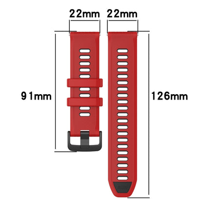 For Huawei Watch GT Runner 22mm Sports Two-Color Silicone Watch Band(Red+Black) - Watch Bands by buy2fix | Online Shopping UK | buy2fix