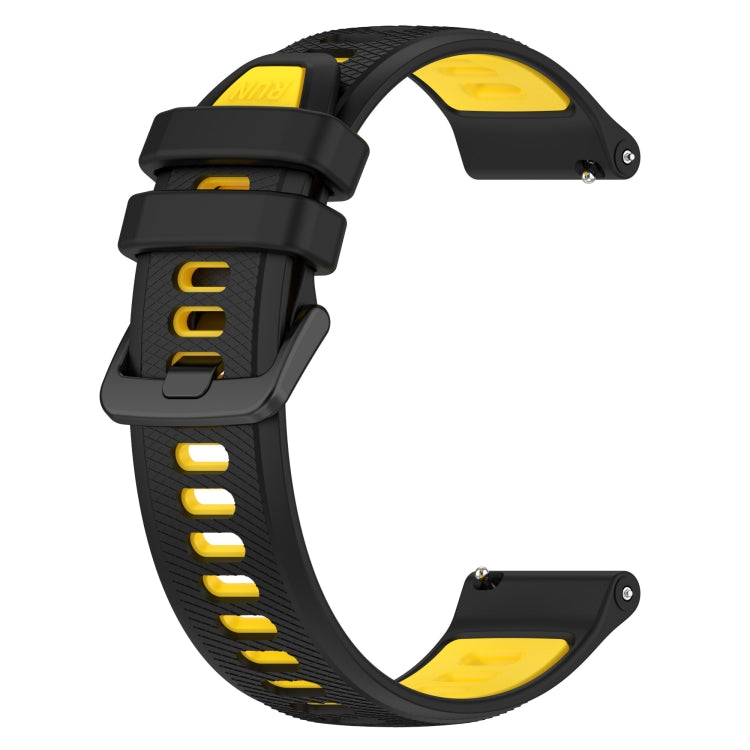 For Honor Watch GS 3i 22mm Sports Two-Color Silicone Watch Band(Black+Yellow) - Watch Bands by buy2fix | Online Shopping UK | buy2fix