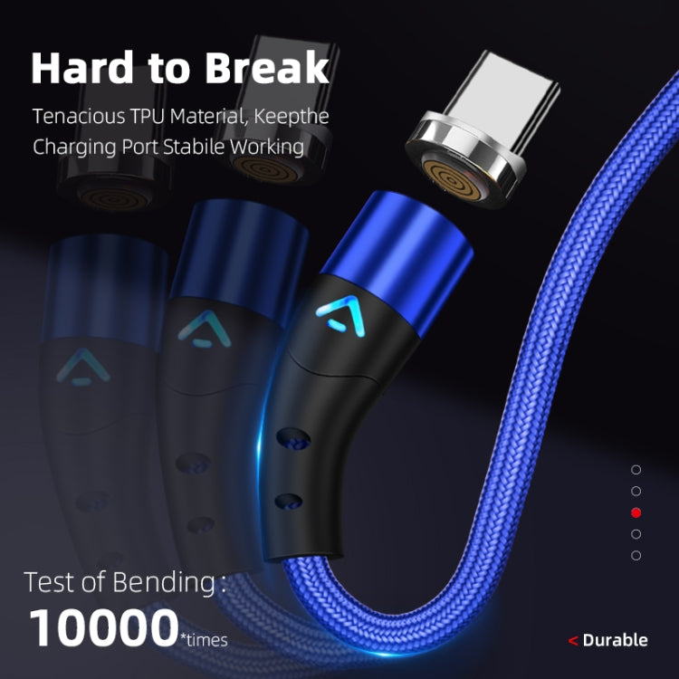 ENKAY 3A USB to Type-C Magnetic Fast Charging Data Cable with LED Light, Length:1m(Blue) - Charging Cable & Head by ENKAY | Online Shopping UK | buy2fix