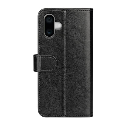 For iPhone 16 Plus R64 Texture Horizontal Flip Leather Phone Case(Black) - iPhone 16 Plus Cases by buy2fix | Online Shopping UK | buy2fix