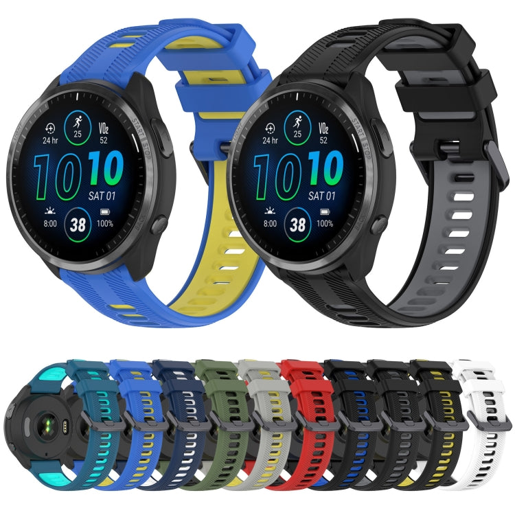 For Garmin Fenix 6 Pro Sports Two-Color Silicone Watch Band(Blue+Teal) - Watch Bands by buy2fix | Online Shopping UK | buy2fix