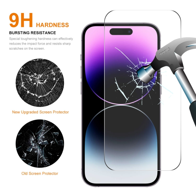 For iPhone 16 2pcs NKAY 0.26mm 9H 2.5D High Aluminum-silicon Tempered Glass Film - iPhone 16 Tempered Glass by ENKAY | Online Shopping UK | buy2fix