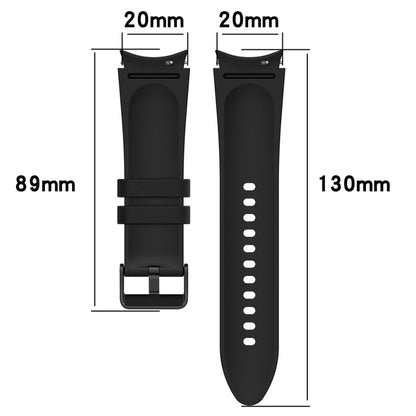 For Samsung Galaxy Watch 6 Silicone Leather Black Buckle Watch Band(Midnight Blue) - Watch Bands by buy2fix | Online Shopping UK | buy2fix