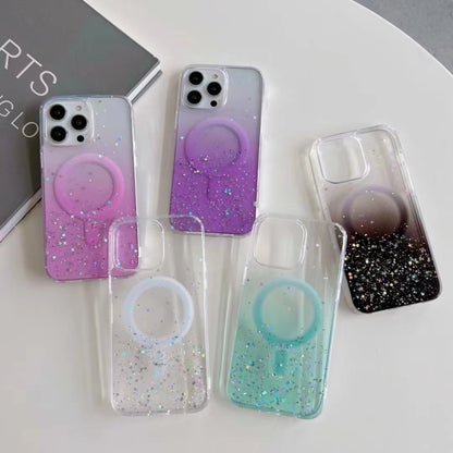 For iPhone 14 Pro MagSafe Glitter Hybrid Clear TPU Phone Case(Pink) - iPhone 14 Pro Cases by buy2fix | Online Shopping UK | buy2fix