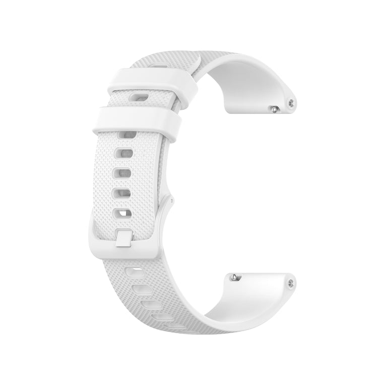 For Samsung Galaxy Watch 6 44mm 20mm Checkered Silicone Watch Band(White) - Watch Bands by buy2fix | Online Shopping UK | buy2fix