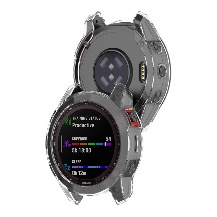 For Garmin Fenix 7 Pro Half-Package TPU Watch Protective Case(Transparent) - Watch Cases by buy2fix | Online Shopping UK | buy2fix