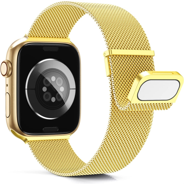 For Apple Watch SE 2022 40mm Milan Double Magnetic Steel Mesh Watch Band(Gold) - Watch Bands by buy2fix | Online Shopping UK | buy2fix