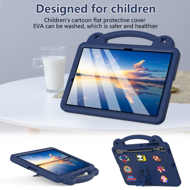 For Samsung Galaxy Tab S9 FE+ 12.4 X610N Handle Kickstand Children EVA Shockproof Tablet Case(Navy Blue) - Galaxy Tab S9 FE+ by buy2fix | Online Shopping UK | buy2fix