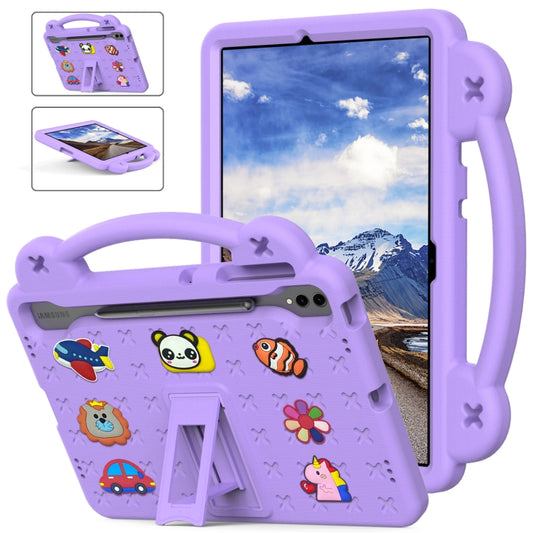 For Samsung Galaxy Tab S7+ / T970/T975/T976 Handle Kickstand Children EVA Shockproof Tablet Case(Light Purple) - Tab S7+ T970 / T976B by buy2fix | Online Shopping UK | buy2fix