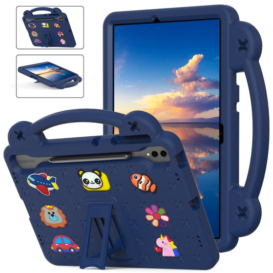 For Samsung Galaxy Tab S7+ / T970/T975/T976 Handle Kickstand Children EVA Shockproof Tablet Case(Navy Blue) - Tab S7+ T970 / T976B by buy2fix | Online Shopping UK | buy2fix