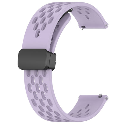 For Amazfit GTS 2E 20mm Folding Magnetic Clasp Silicone Watch Band(Purple) - Watch Bands by buy2fix | Online Shopping UK | buy2fix