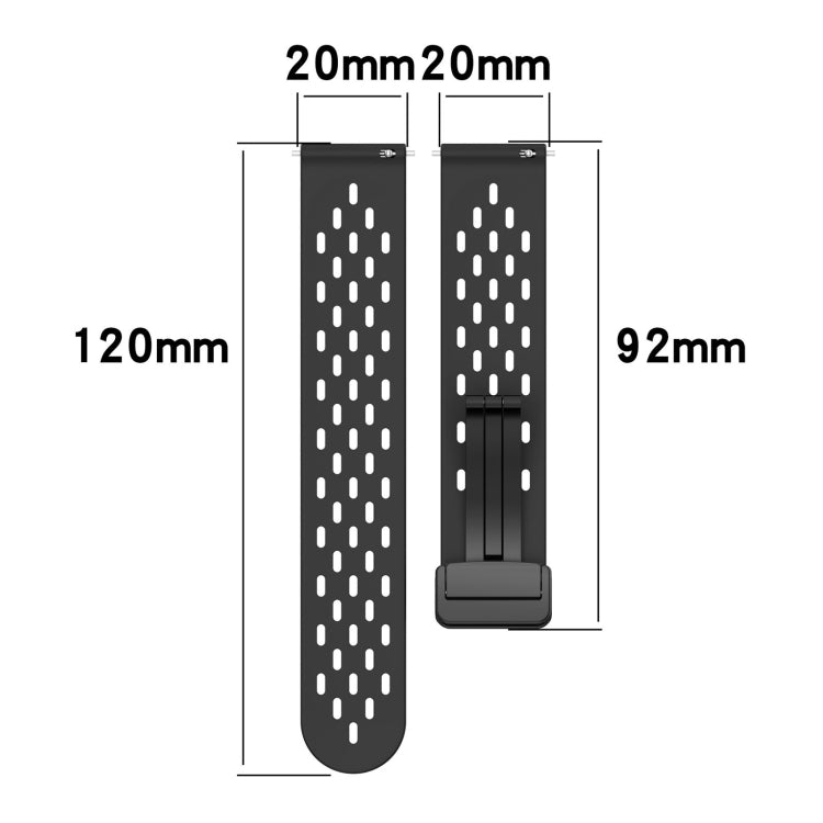 For Amazfit Pop Pro 20mm Folding Magnetic Clasp Silicone Watch Band(Hidden Green) - Watch Bands by buy2fix | Online Shopping UK | buy2fix