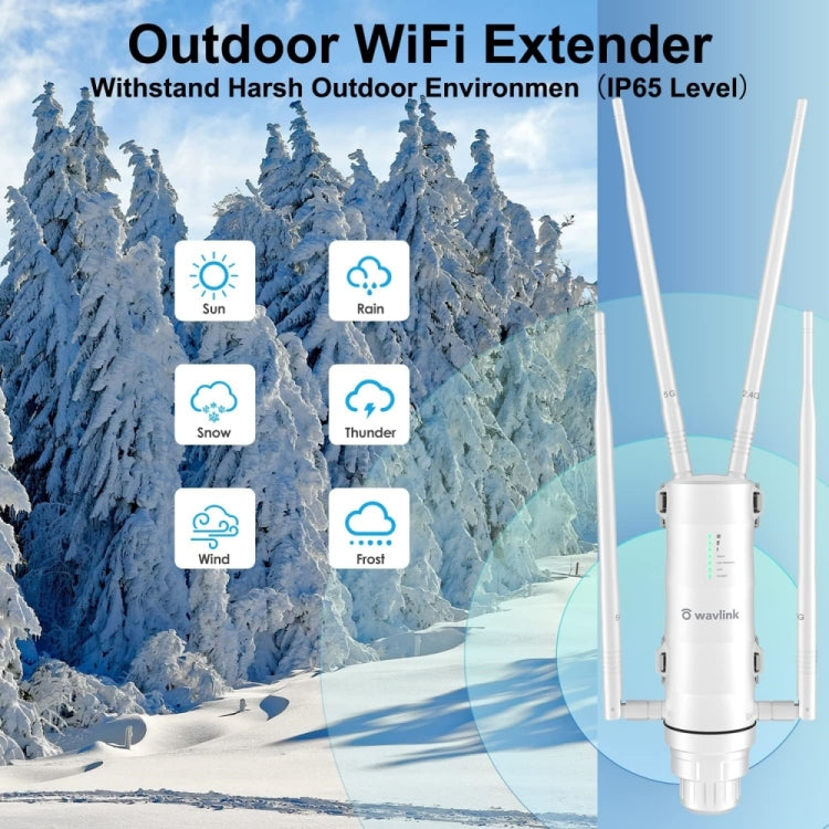 WAVLINK WN572HG3 With 4x7dBi Antenna AC1200 Outdoor WiFi Extender Wireless Routers, Plug:EU Plug - Wireless Routers by buy2fix | Online Shopping UK | buy2fix