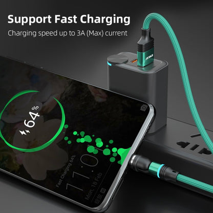 ENKAY 3 in 1 3A USB to Type-C / 8 Pin / Micro USB Magnetic 540 Degrees Rotating Fast Charging Cable, Length:2m(Green) - Charging Cable & Head by ENKAY | Online Shopping UK | buy2fix