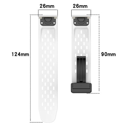 For Garmin Enduro 2 / Enduro Quick Release Holes Magnetic Buckle Silicone Watch Band(White) - Watch Bands by buy2fix | Online Shopping UK | buy2fix