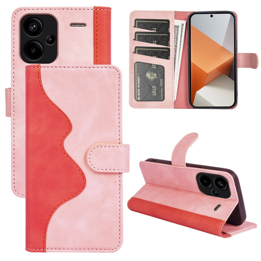 For Xiaomi Redmi Note 13 Pro+ Stitching Horizontal Flip Leather Phone Case(Red) - Note 13 Pro+ Cases by buy2fix | Online Shopping UK | buy2fix