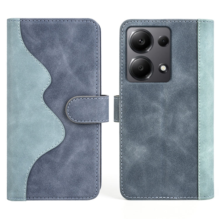 For Xiaomi Redmi Note 13 4G Stitching Horizontal Flip Leather Phone Case(Blue) - Note 13 Cases by buy2fix | Online Shopping UK | buy2fix