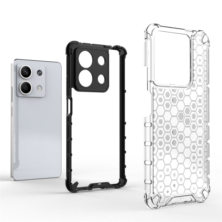 For Redmi Note 13 Shockproof Honeycomb Phone Case(Black) - Note 13 Cases by buy2fix | Online Shopping UK | buy2fix