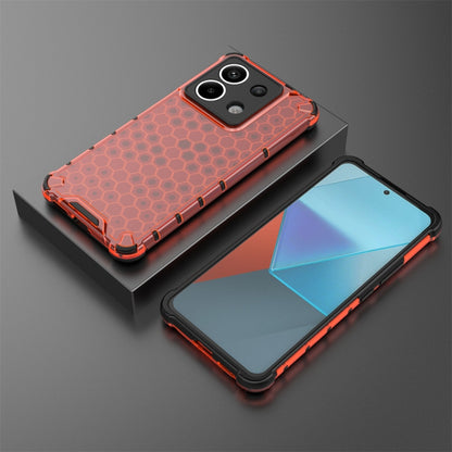 For Redmi Note 13 Pro 5G Shockproof Honeycomb Phone Case(Red) - Note 13 Pro Cases by buy2fix | Online Shopping UK | buy2fix