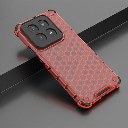 For Xiaomi 14 Pro Shockproof Honeycomb Phone Case(Red) - 14 Pro Cases by buy2fix | Online Shopping UK | buy2fix