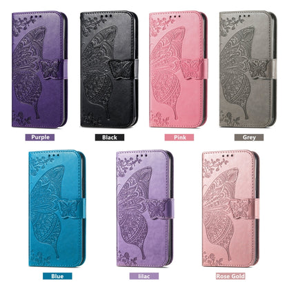 For Ulefone Note 15 Butterfly Love Flower Embossed Leather Phone Case(Gray) - Ulefone Cases by buy2fix | Online Shopping UK | buy2fix