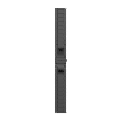 For Garmin Forerunner 255S Music / 255S One Bead Butterfly Buckle Stainless Steel Metal Watch Band(Black) - Watch Bands by buy2fix | Online Shopping UK | buy2fix