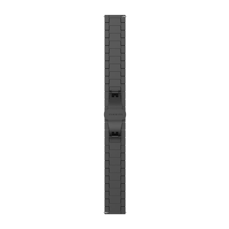 For Garmin Vivomove 3S One Bead Butterfly Buckle Stainless Steel Metal Watch Band(Black) - Watch Bands by buy2fix | Online Shopping UK | buy2fix